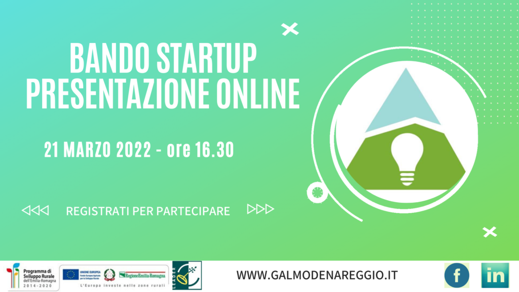 BANDO STARTUP A PREMIO UNICO PRESENTAZIONE ONLINE GAL Antico